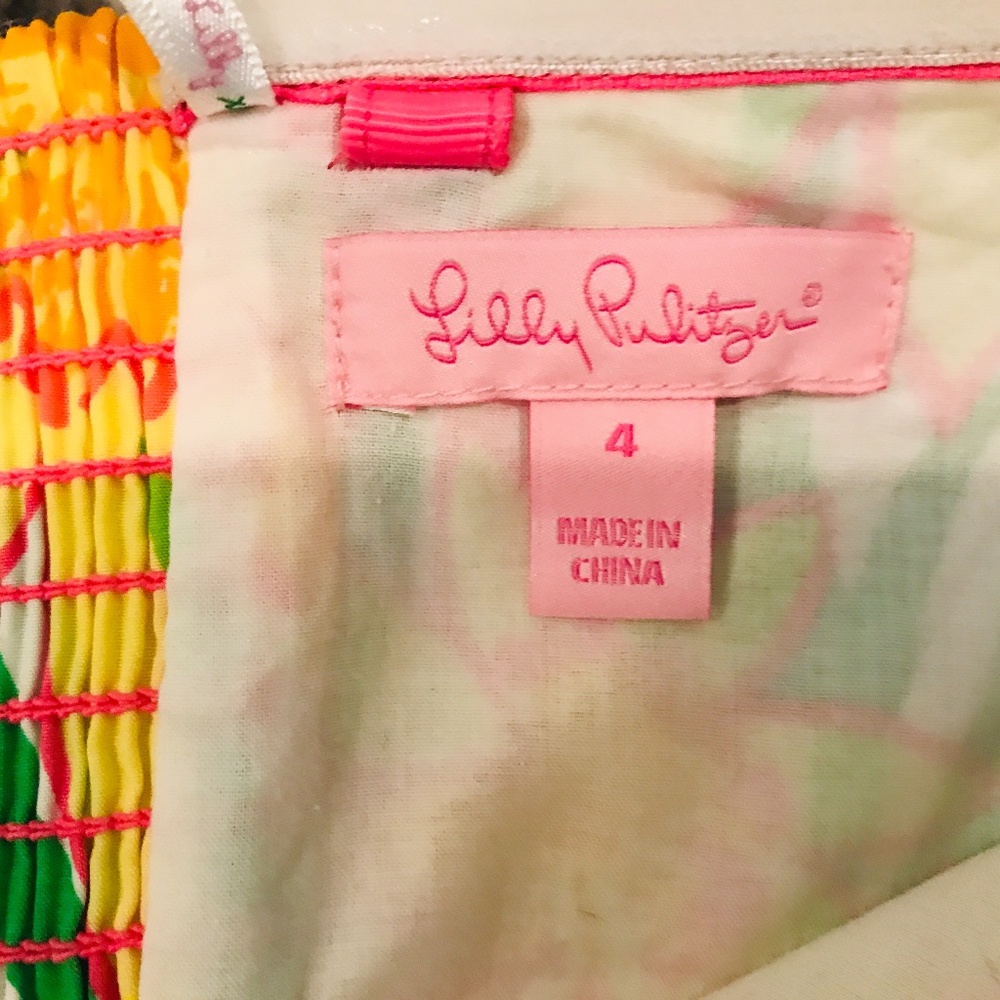 Lilly Pulitzer Pink Yellow Green Floral Tank - Picture 4 of 4